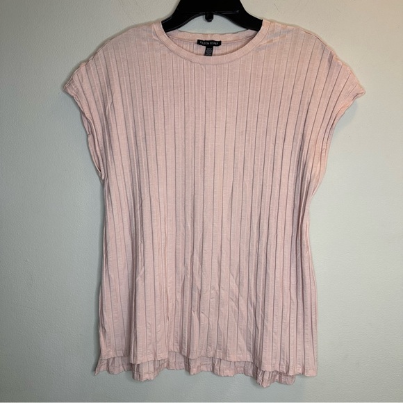 EILEEN FISHER Womens Pink Stretch Cap Sleeve Boat Neck Top main image 0